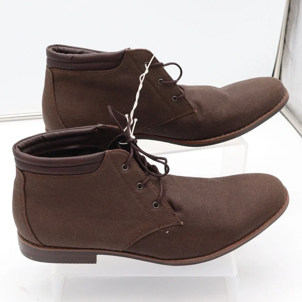 Parker & Sky Chukka Boots Mens 12 Canvas Brown Lace Up Ankle Excellent